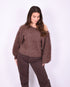 fluffy off shoulder sweater brown