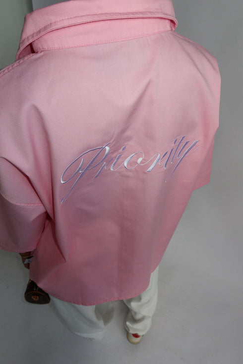 Priority boxy fit blouse pink