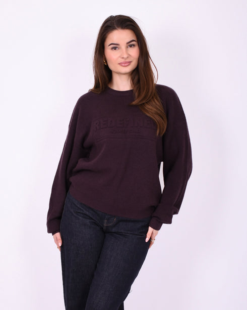 Redefined knit sweater dark brown