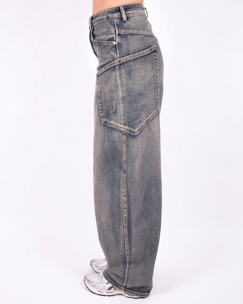 Dark vintage Barrel cargo stretch jeans
