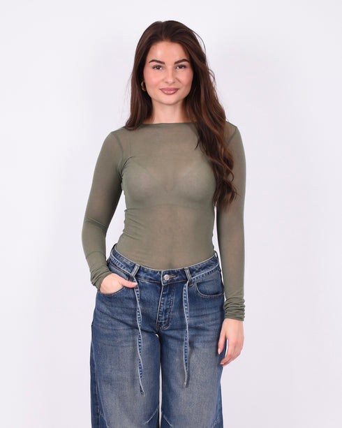 super soft cashmere top green