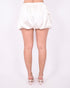 Satin cargo balloon short crème