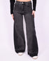 Patch tall wide leg jeans black