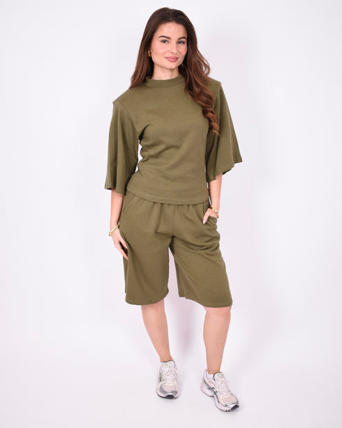 lounge jort set green