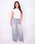 double wide leg stretch jeans light blue