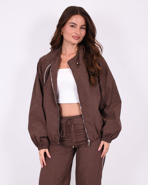 Jenna checkered jacket brown