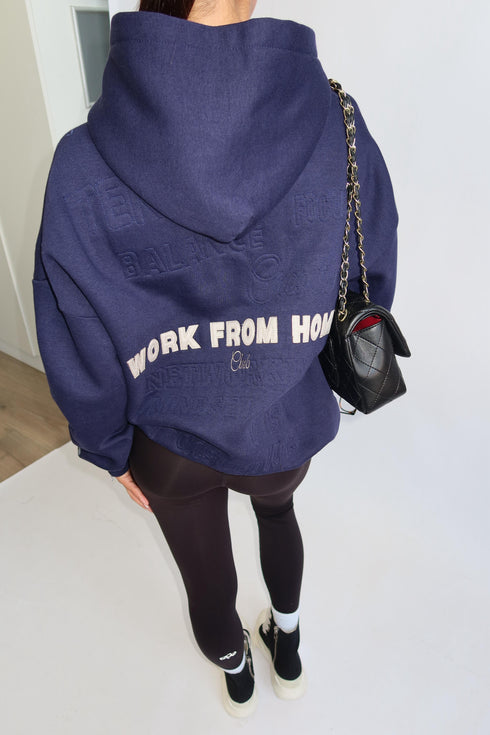 priority work from home hoodie navy