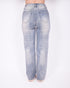 vintage washed straight leg stretch jeans