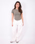 baggy pleated jeans white