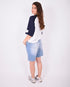 ripped stretch jort vintage blue
