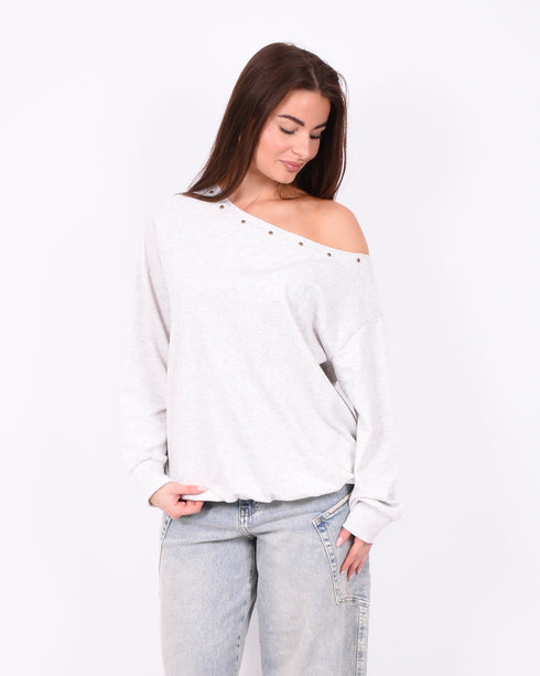 off shoulder sweater light grey