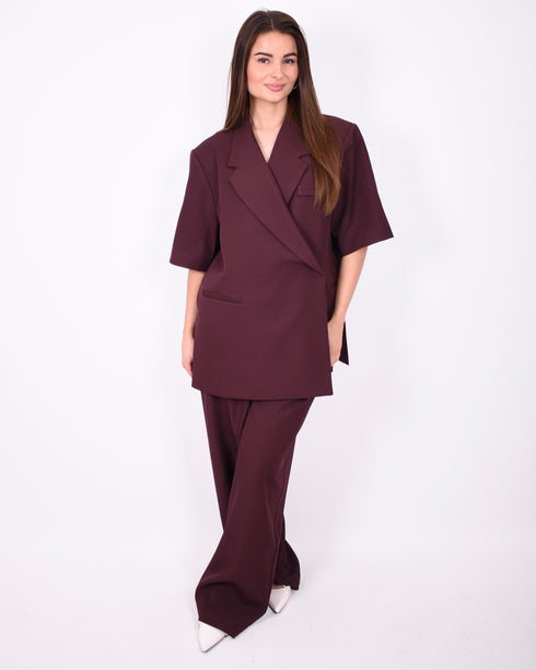 bibi short sleeve blazer bordeaux
