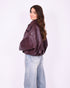 Puffy Leather jacket Bordeaux