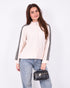 striped knit vest beige