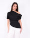 off shoulder draped top black