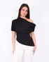 off shoulder draped top black