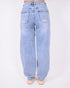 ripped balloon stretch jeans