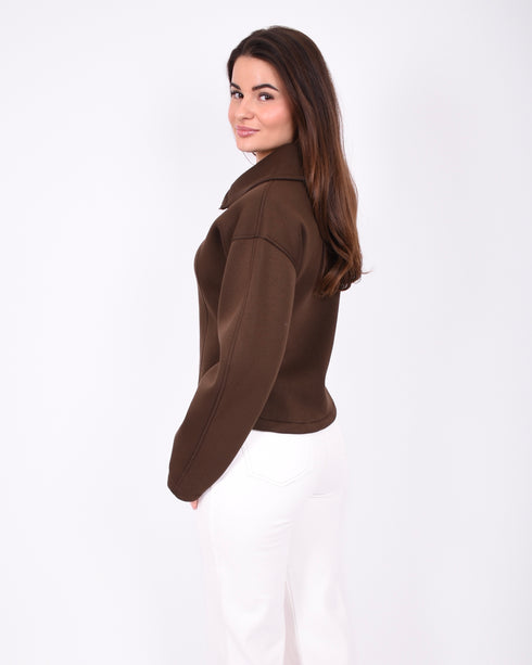 Jessy zip Cardigan Brown