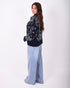 Paisley knit vest navy