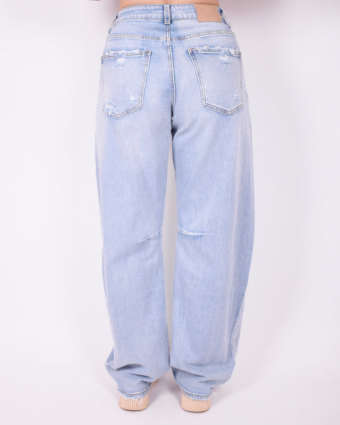 barrel stretch jeans light blue