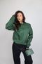 priority distressed logo sweater green