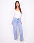 Studs Wide leg stretch jeans light blue