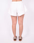 frayed denim short white