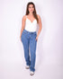 lined straight leg jeans blue