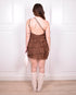 Ruffle dress brown