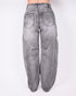 lined balloon jeans grey