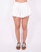 frayed denim short white