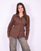 Tie back blouse Brown