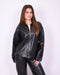 Braided leather jacket black
