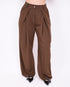 pinstripe pleated pantalon brown