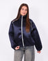 satin bomber jacket navy