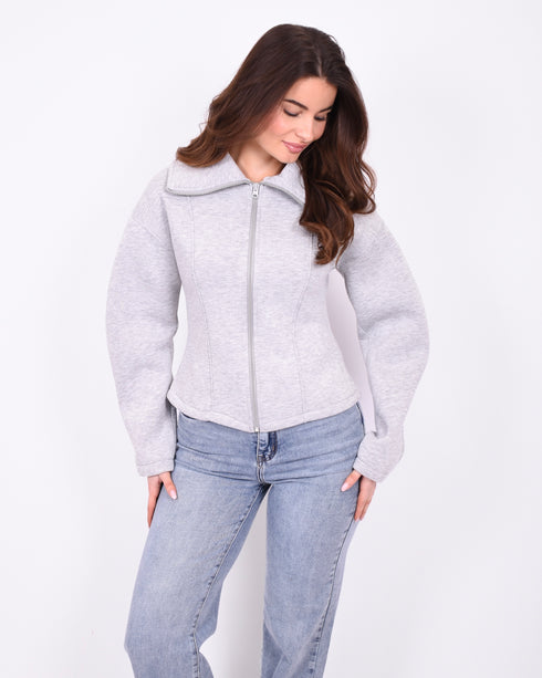 jessy zip cardigan grey