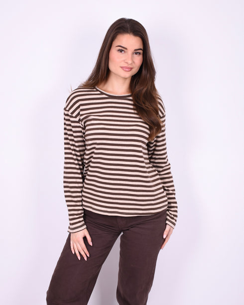 striped longsleeve beige/brown