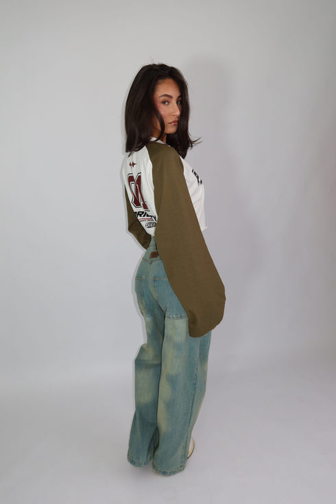 Priority focus Cropped longsleeve khaki