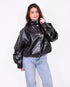statement leather jacket black