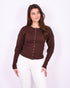 knit snatch top brown
