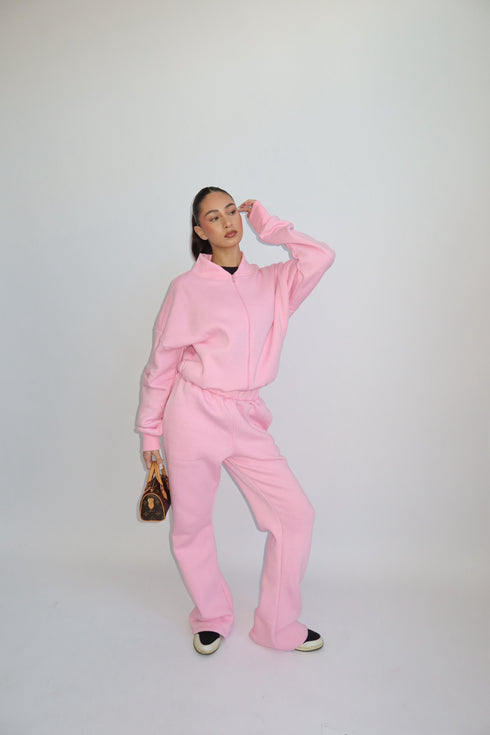 priority bomber jacket set pink