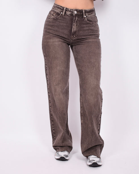 Tall Wide leg stretch jeans washed Brown
