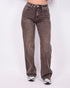 Tall Wide leg stretch jeans washed Brown