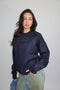 priority distressed logo sweater navy