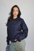 priority distressed logo sweater navy