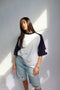 priority baseball tee grey/navy