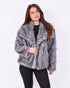 faux fur coat grey