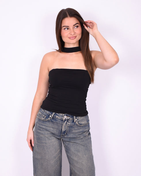 Choker bandeau top black