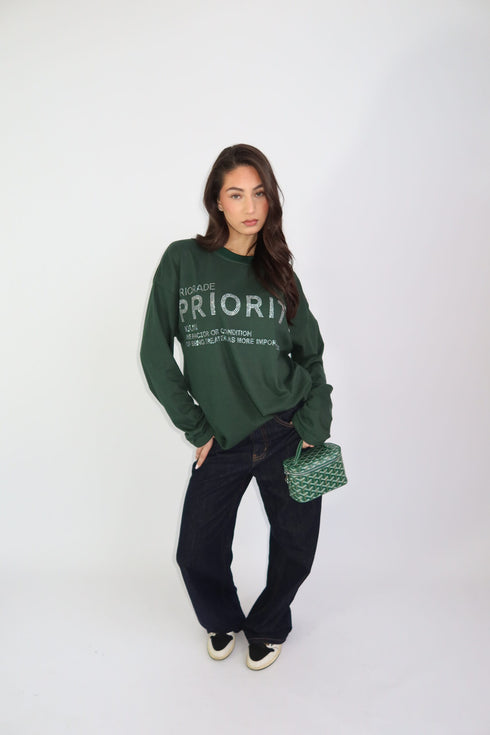 Priority rhinestore longsleeve green