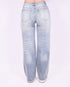 Ripped wide leg stretch jeans